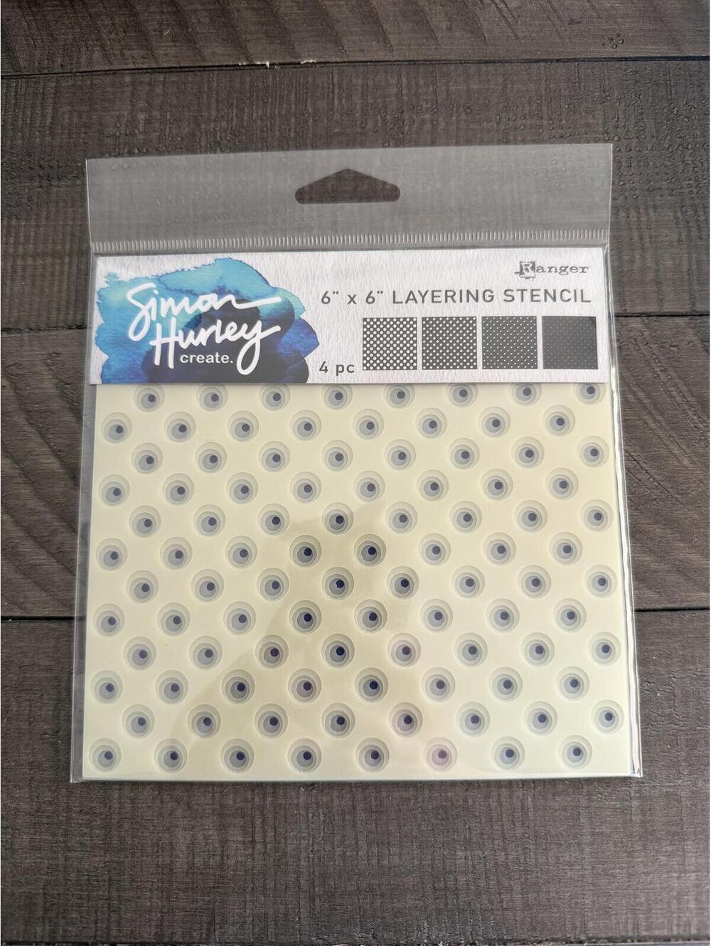Ranger Simon Hurley Create 6x6 Layering Stencil Polka Dot Assortment